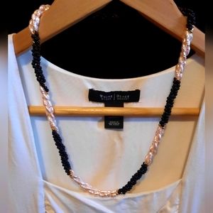 Vintage freshwater pearl/onyx necklace